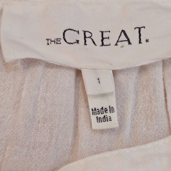 The Great Embroidered Peasant Blouse Size 1/S Long Sleeve Floral Boho Gauzy - Picture 9 of 11